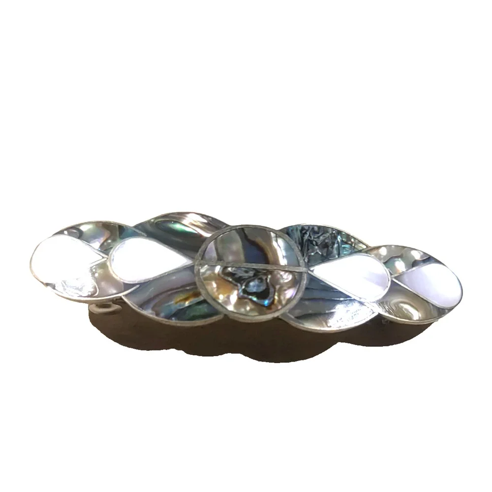 Abalone Shell Hair Barrette Tension Clip Classic Ocean Design